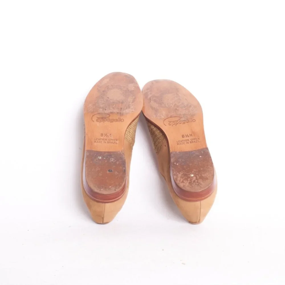 Vintage 1970s Thatched Woven & Suede Cutout Oxfords - Picture 10 of 12